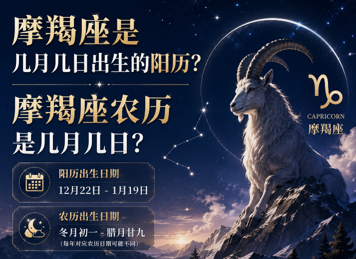 摩羯座是几月几日出生的阳历？摩羯座农历是几月几日？-安卜居